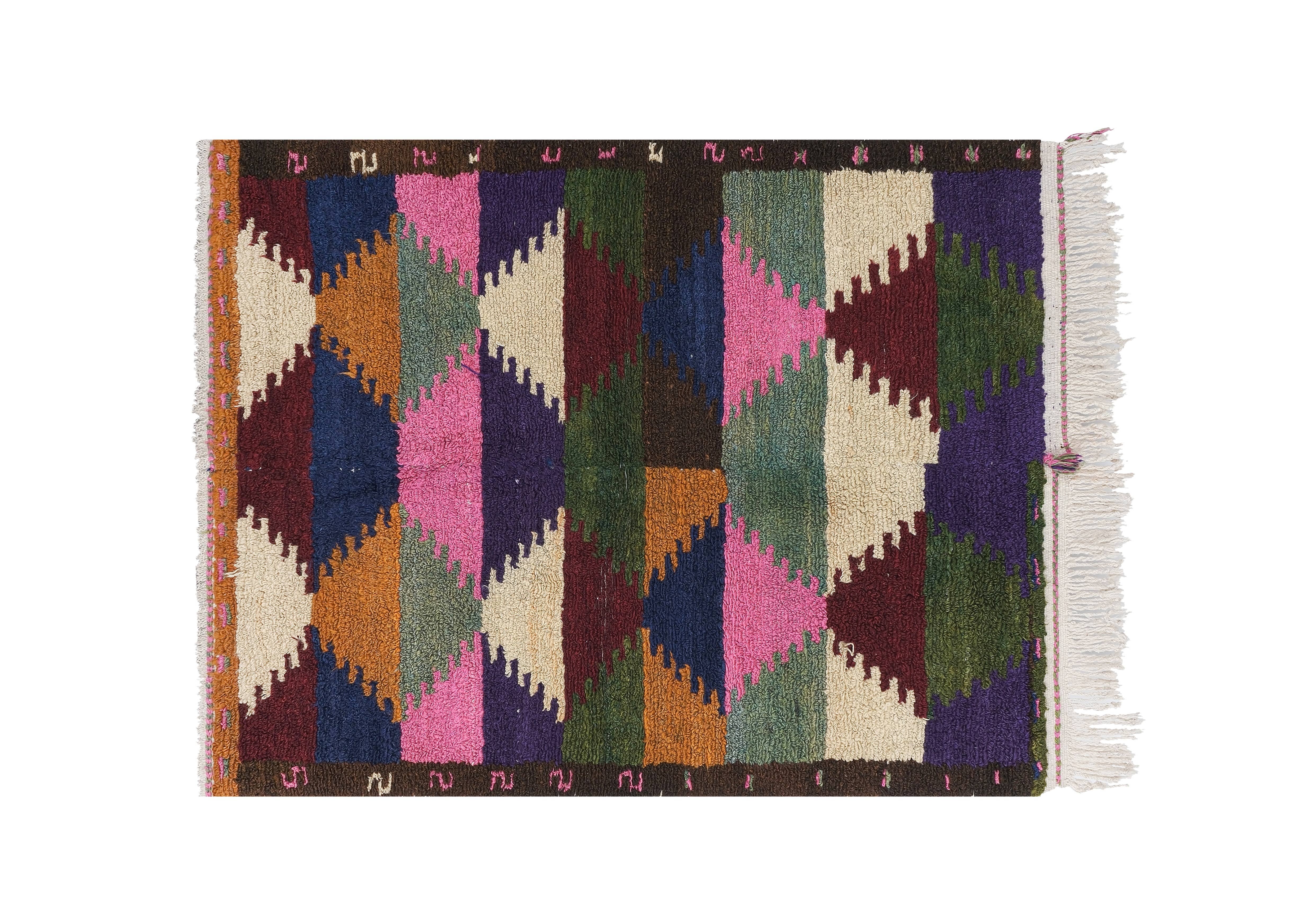 Vintage Turkish Shaggy Tulu Rug 45'' x 55''
