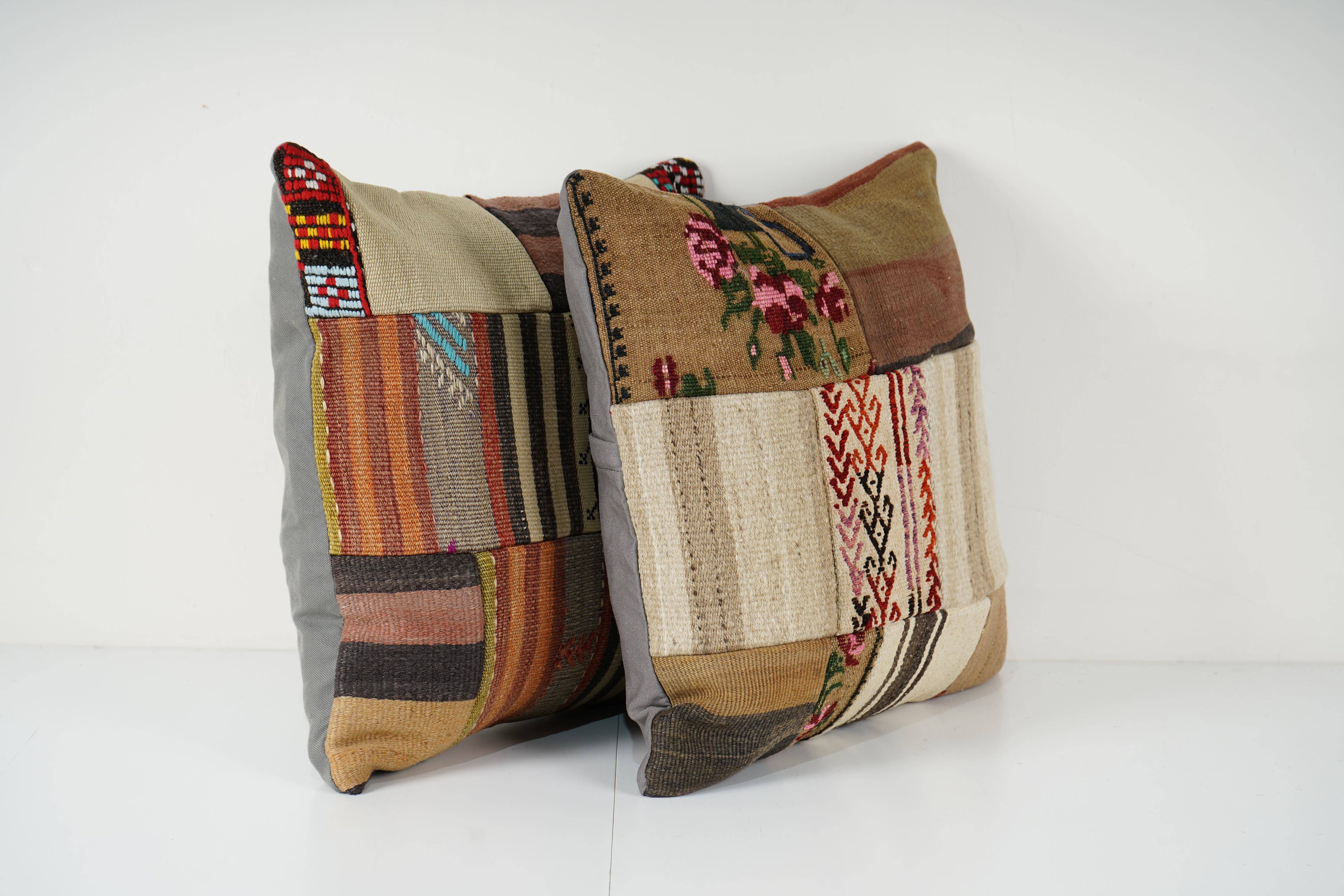 Kilim Patchwork Pillow Cover Set of 2 | 20'' x 20''