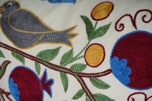 Bird Suzani Bedding Pillow Cover | 17'' x 33''