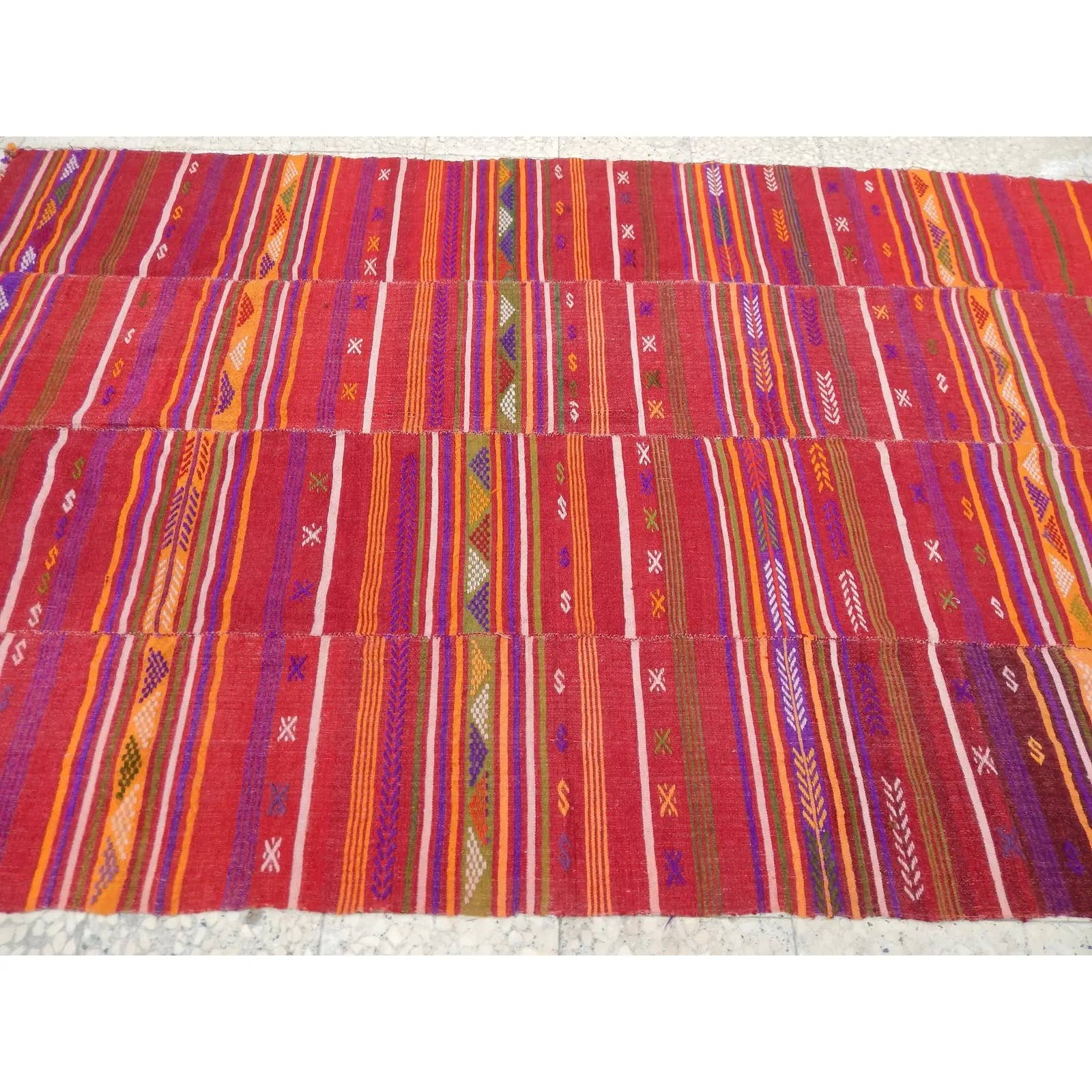 Vintage Turkish Kilim Rug 4'11'' x 8'1''