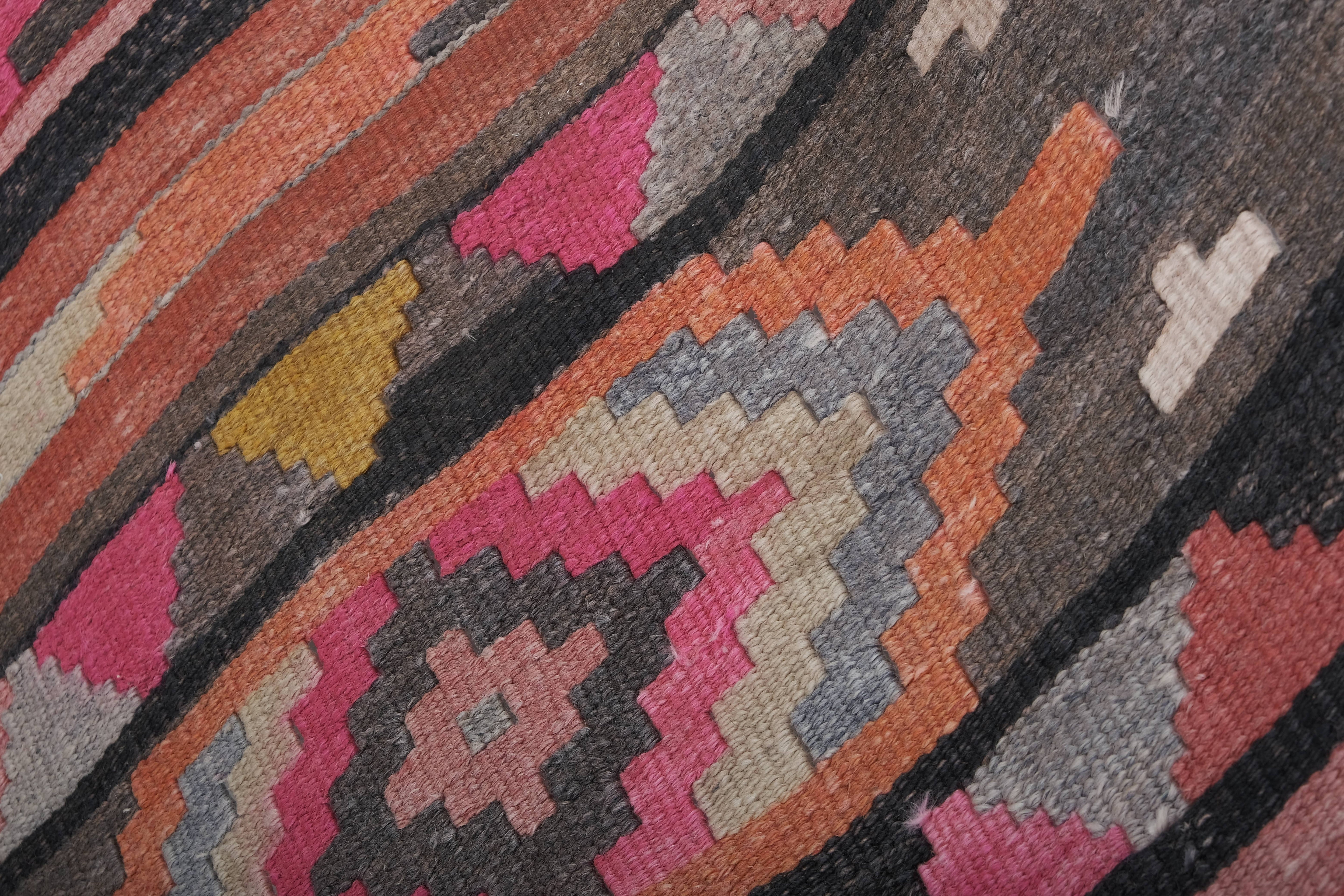 Vintage Turkish Kilim Runner 2'4'' x 22'11''