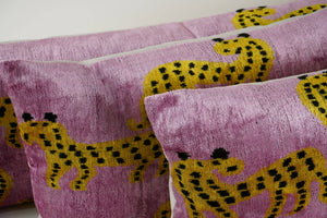 Silk Ikat Velvet Pillow Cover Set of 3 | 16'' x 24''