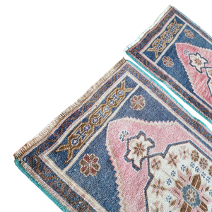 Vintage Turkish Yastik Rugs Set of 2 | 22'' x 36''