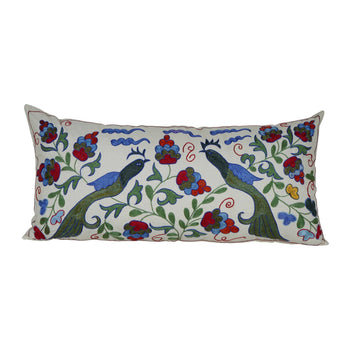 Bird Suzani Bedding Pillow Cover | 16'' x 33''