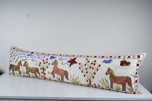 Horse Suzani Bedding Pillow Cover | 1'6'' x 5'11''