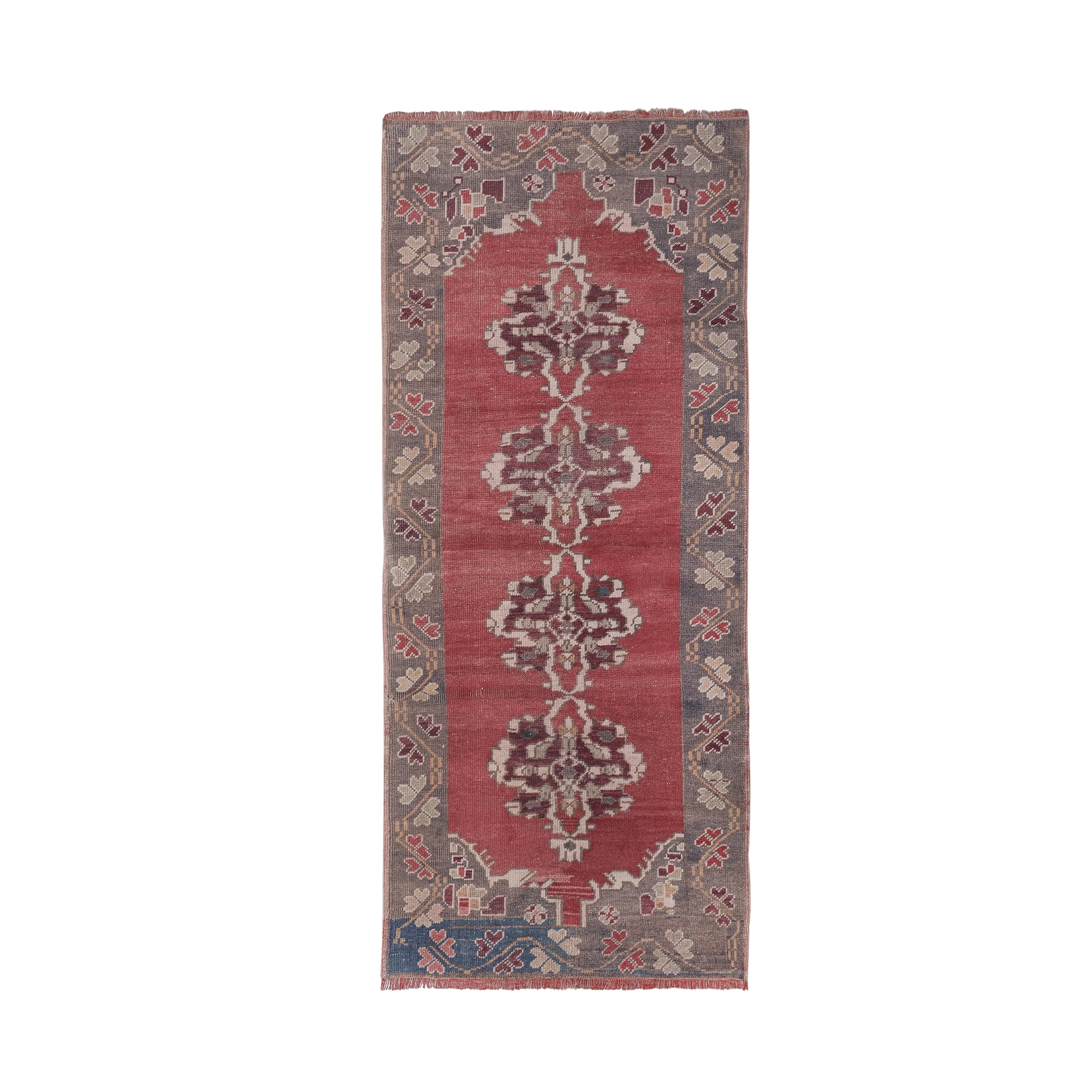 Vintage Turkish Anatolian Runner Rug 3'3'' x 7'8''
