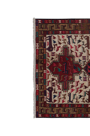 Vintage Soumac Kilim Rug 3'5'' x 4'7''