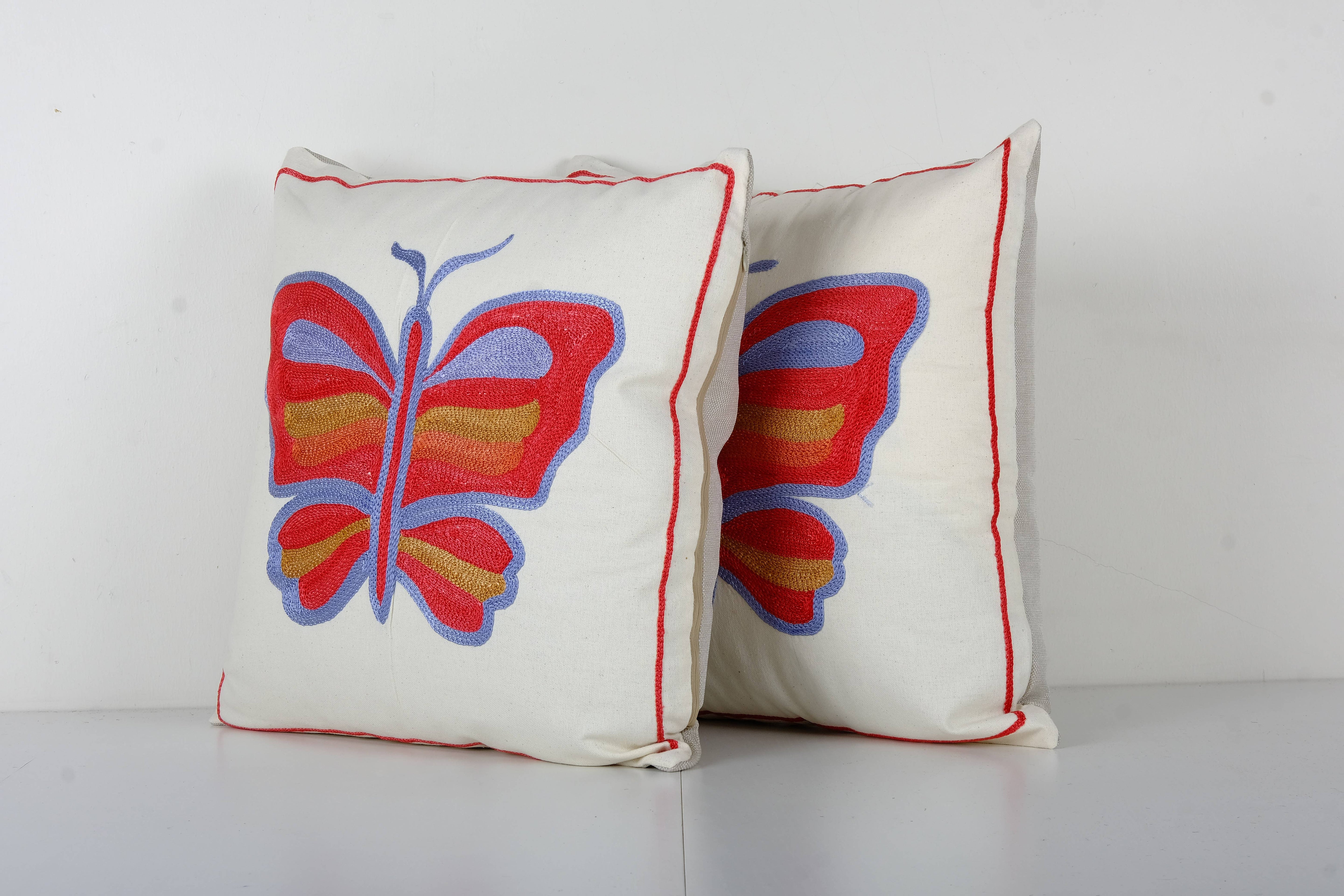 Butterfly Suzani Pillow Cover | 18'' x 19''
