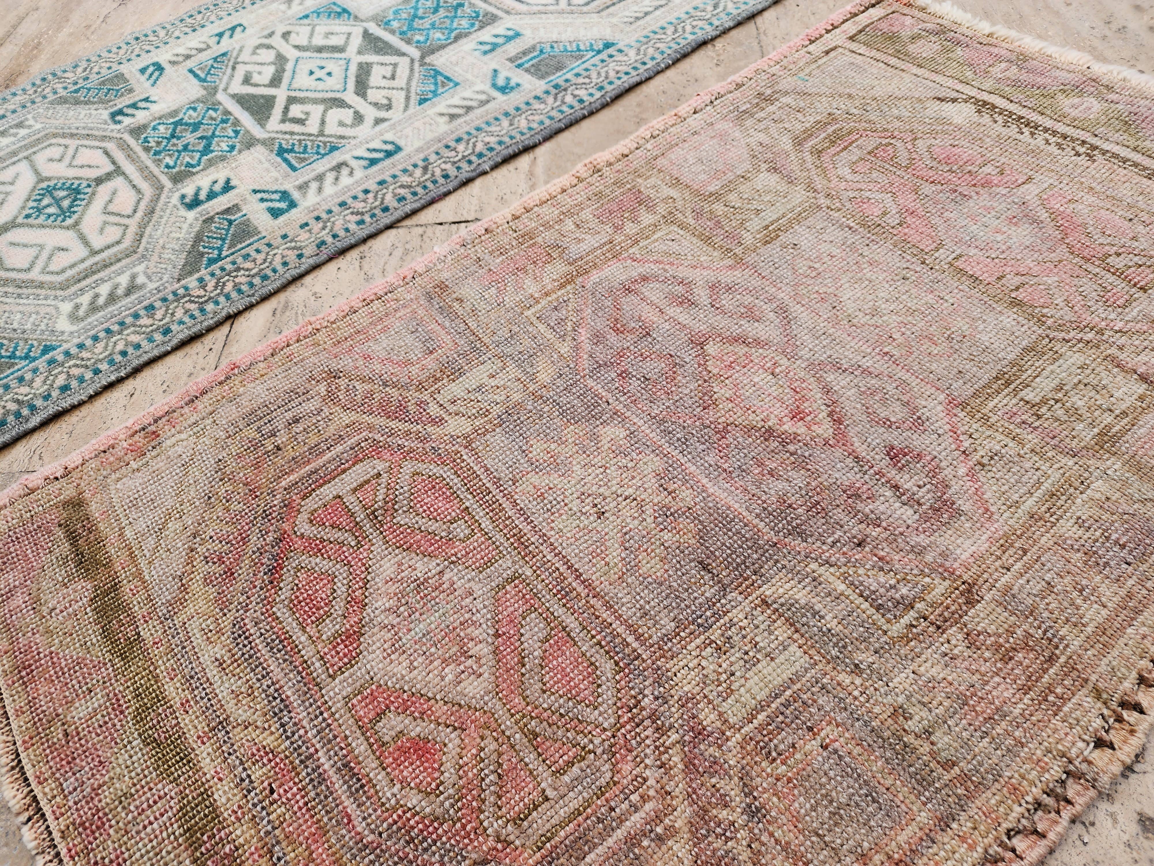 Vintage Turkish Yastik Rugs Set of 2 | 22'' x 36''