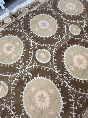 Hand-Embroidered Suzani Wall Hanging & Bedspread 7'5'' x 12'2''
