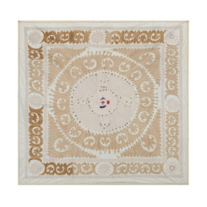 Hand-Embroidered Suzani Wall Hanging & Tablecloth 4'3'' x 4'6''