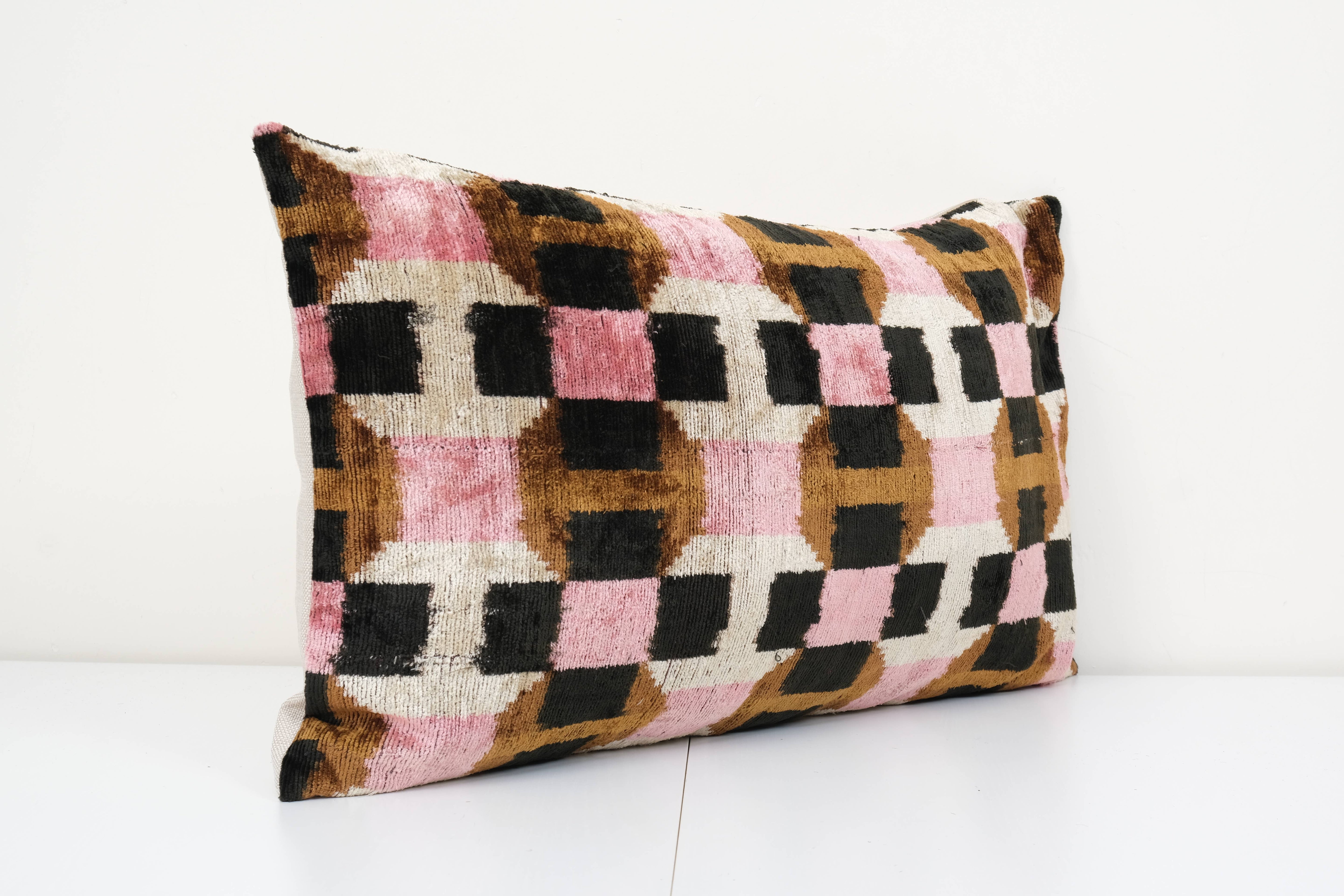 Silk Ikat Velvet Pillow Cover | 16'' x 24''