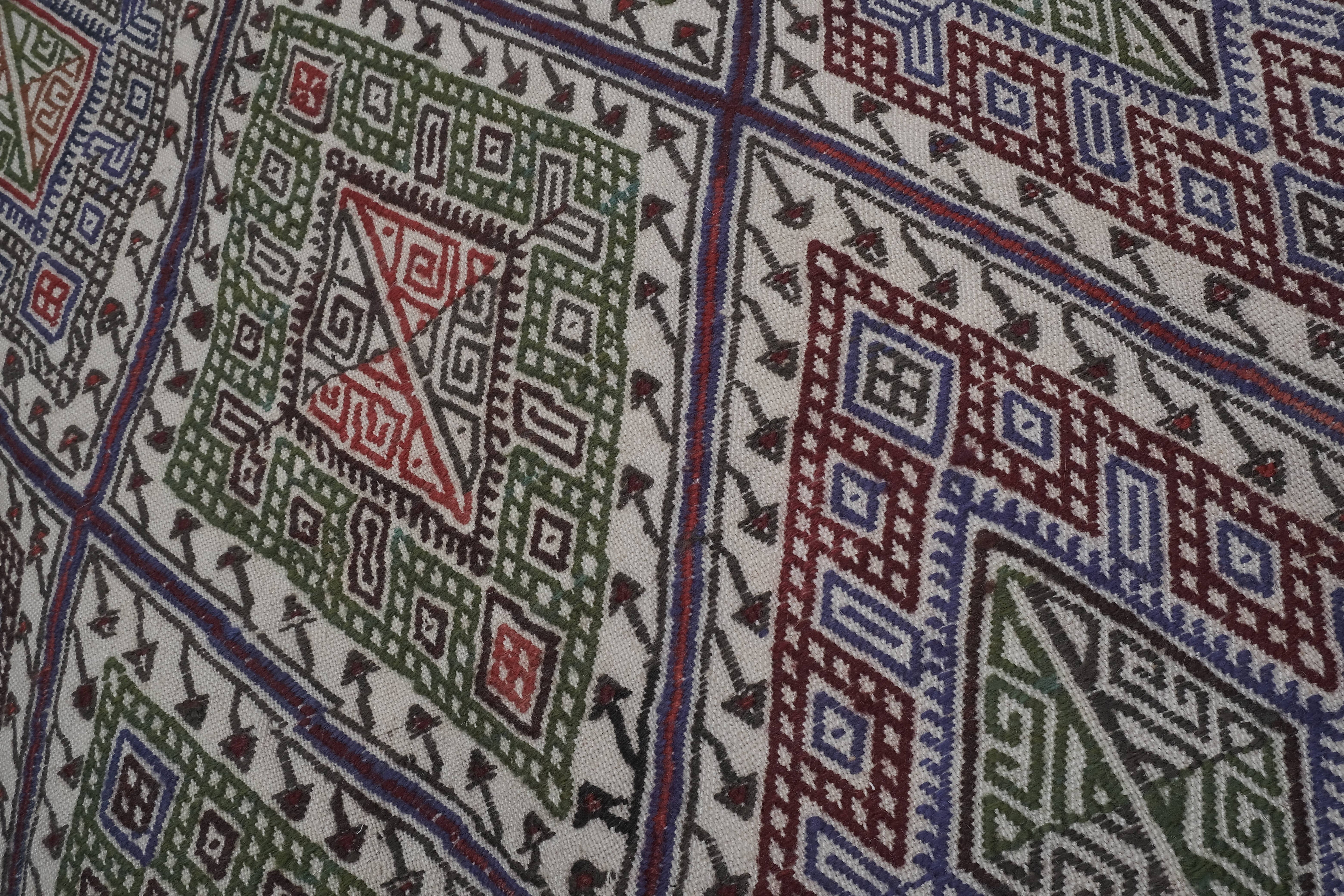 Vintage Turkish Cicim Rug 4'11'' x 6'5''