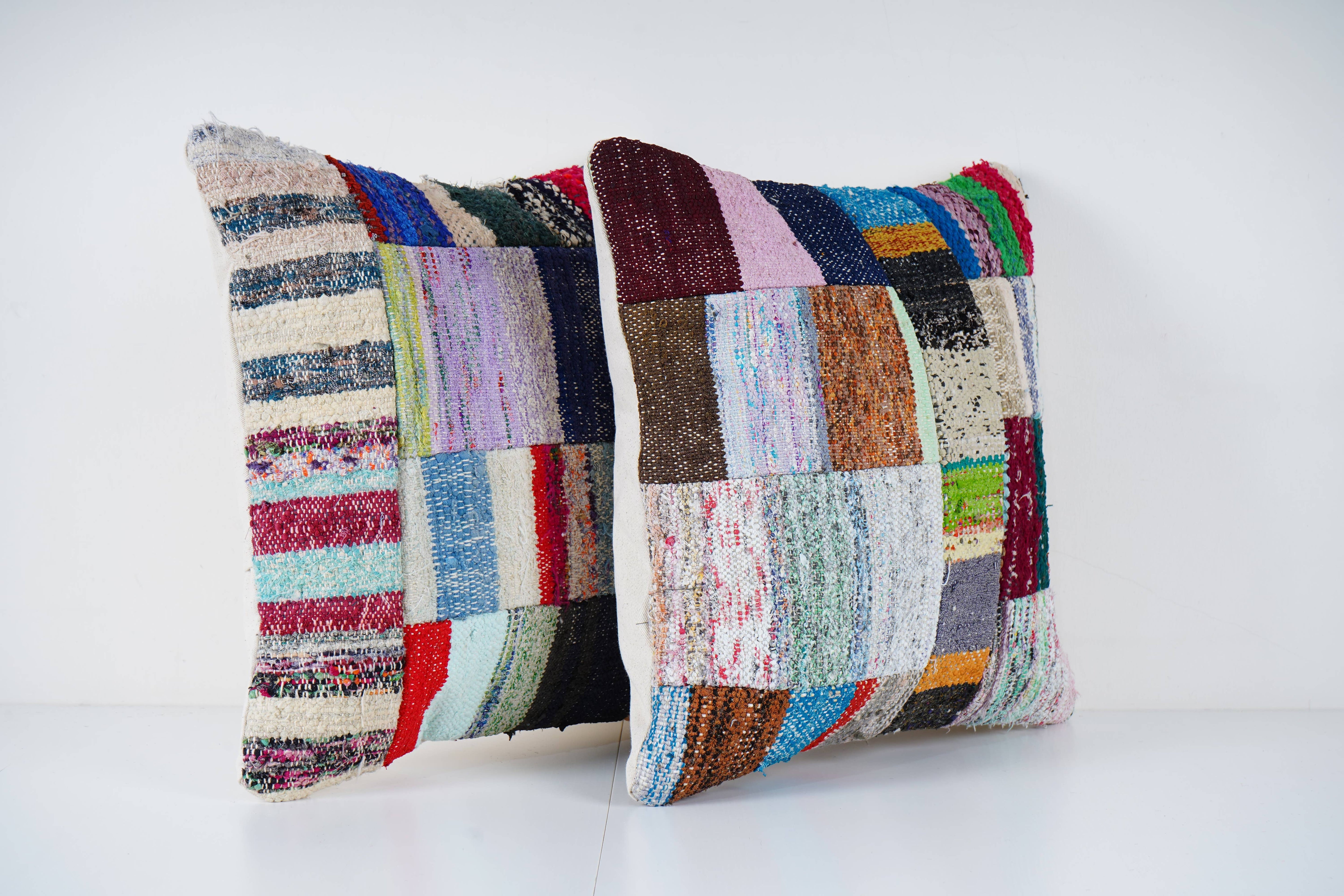 Kilim Patchwork Pillow Cover Set of 2 | 20'' x 20''