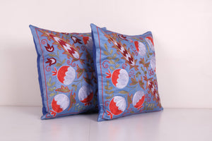 Silk Suzani Pillow Cover Set of 2 | 19'' x 19''