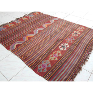 Vintage Turkish Kilim Rug 4'6'' x 5'6''