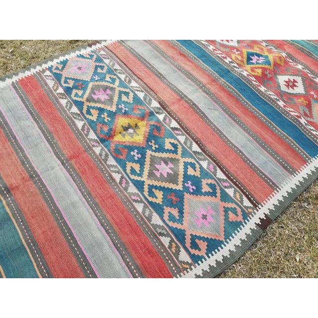 Vintage Caucasian Kilim Runner 5'1'' x 11'5''