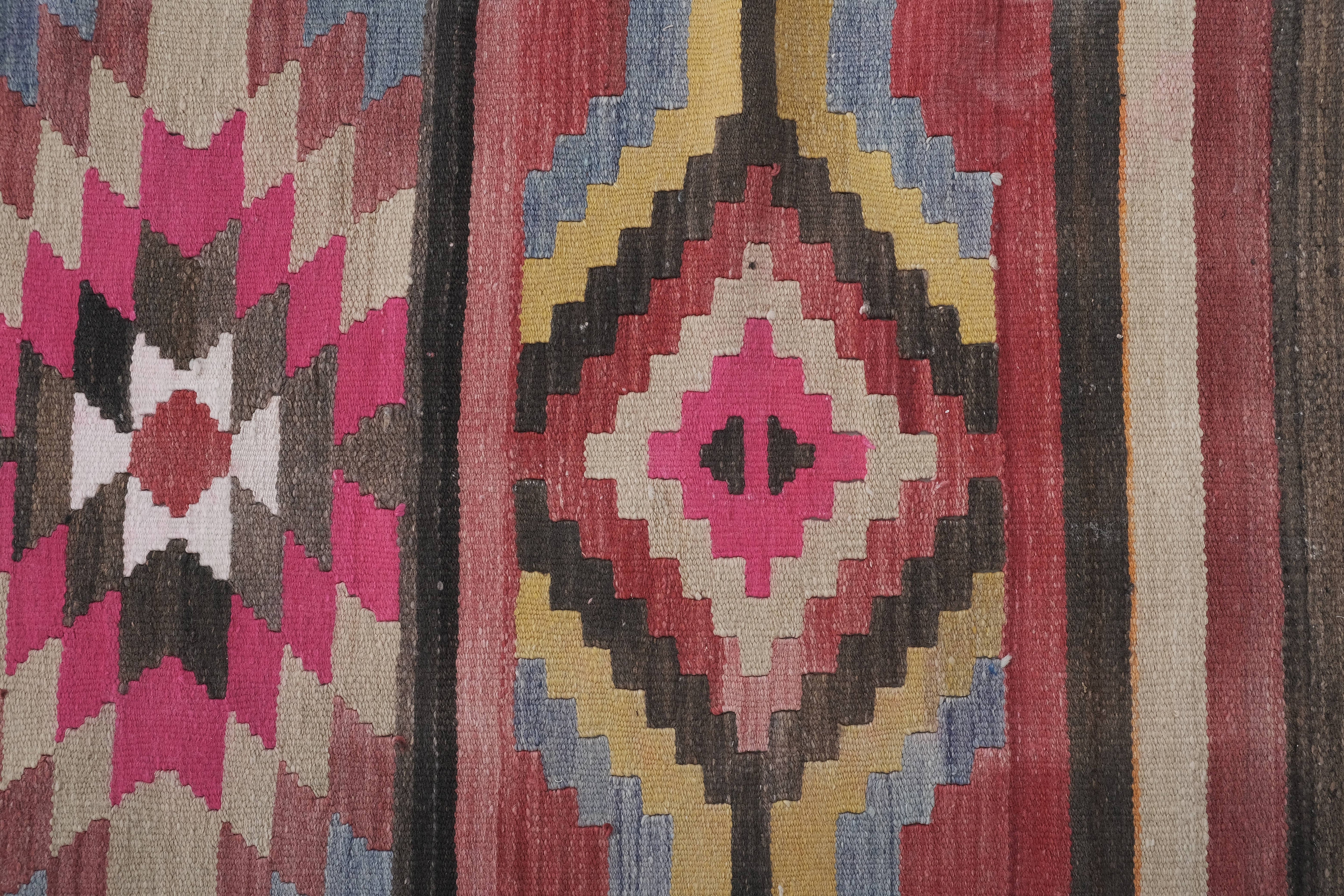 Vintage Turkish Kilim Runner 2'6'' x 24'3''