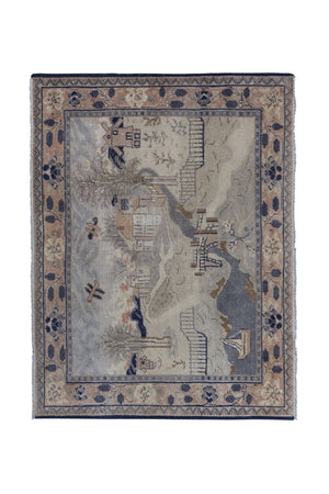Hand-Embroidered Vintage Textile 43'' x 57''