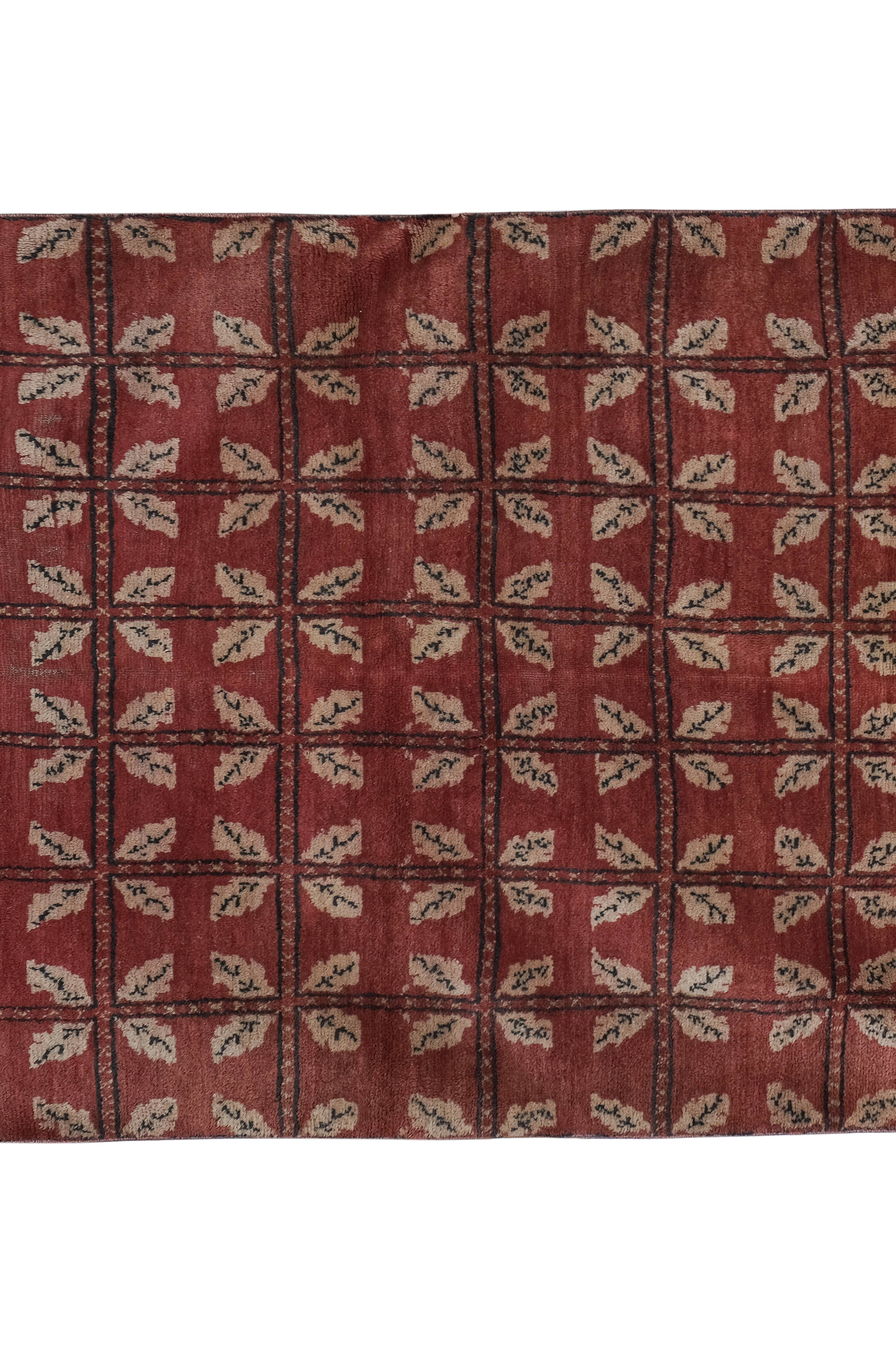 Vintage Turkish Kars Oushak Rug 4'8'' x 6'9''