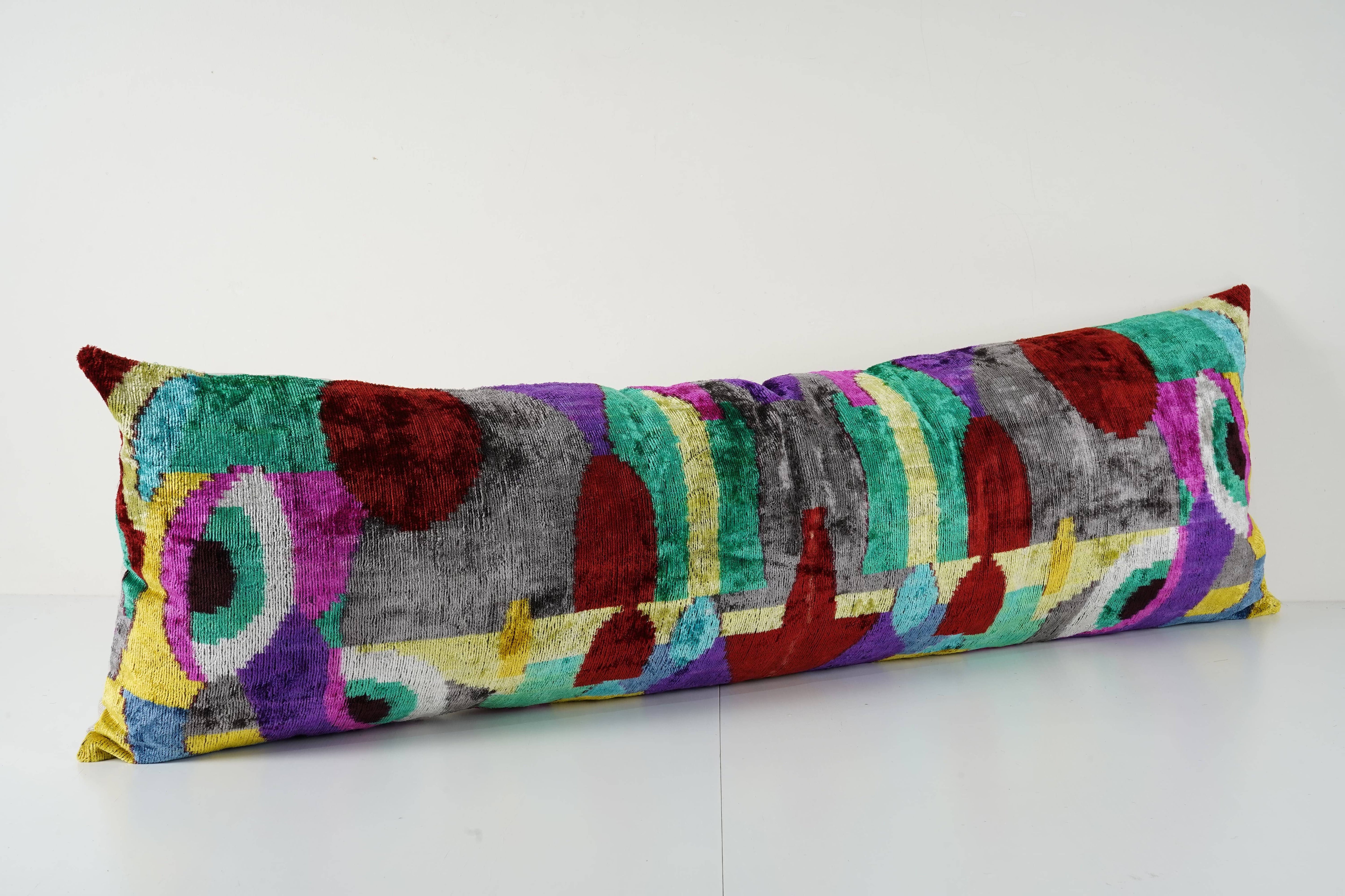 Silk Ikat Velvet Pillow Cover | 16'' x 49''
