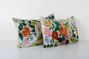 Silk Ikat Velvet Pillow Cover Set of 2 | 16'' x 24''