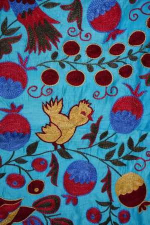 Peacock Suzani Wall Hanging & Bedspread | 3'4'' x 6'