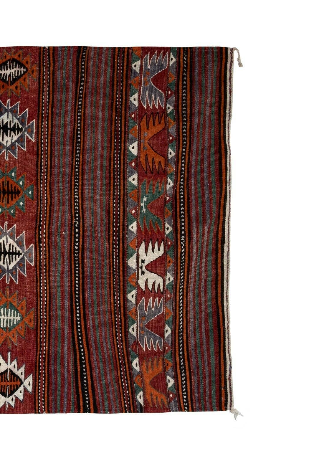 Vintage Turkish Kilim Runner 4'7'' x 9'10''