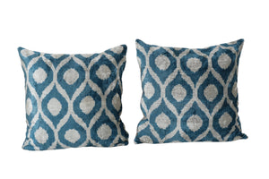 Silk Ikat Velvet Pillow Cover Set of 2 | 23'' x 23''