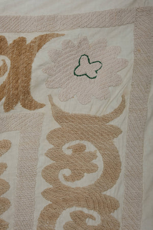 Hand-Embroidered Suzani Wall Hanging & Tablecloth 4'3'' x 4'6''
