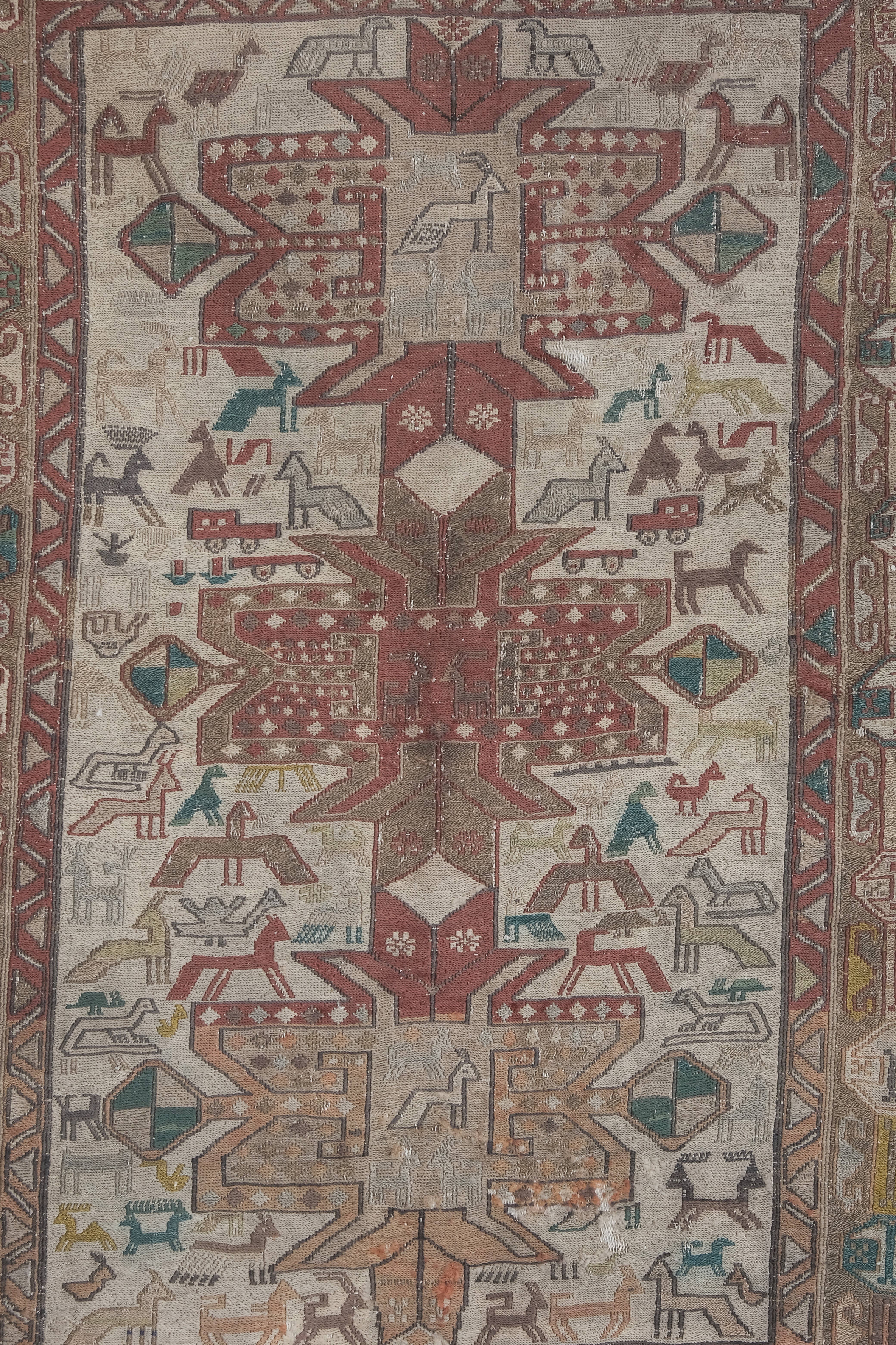 Vintage Turkish Kilim Rug 39'' x 56''
