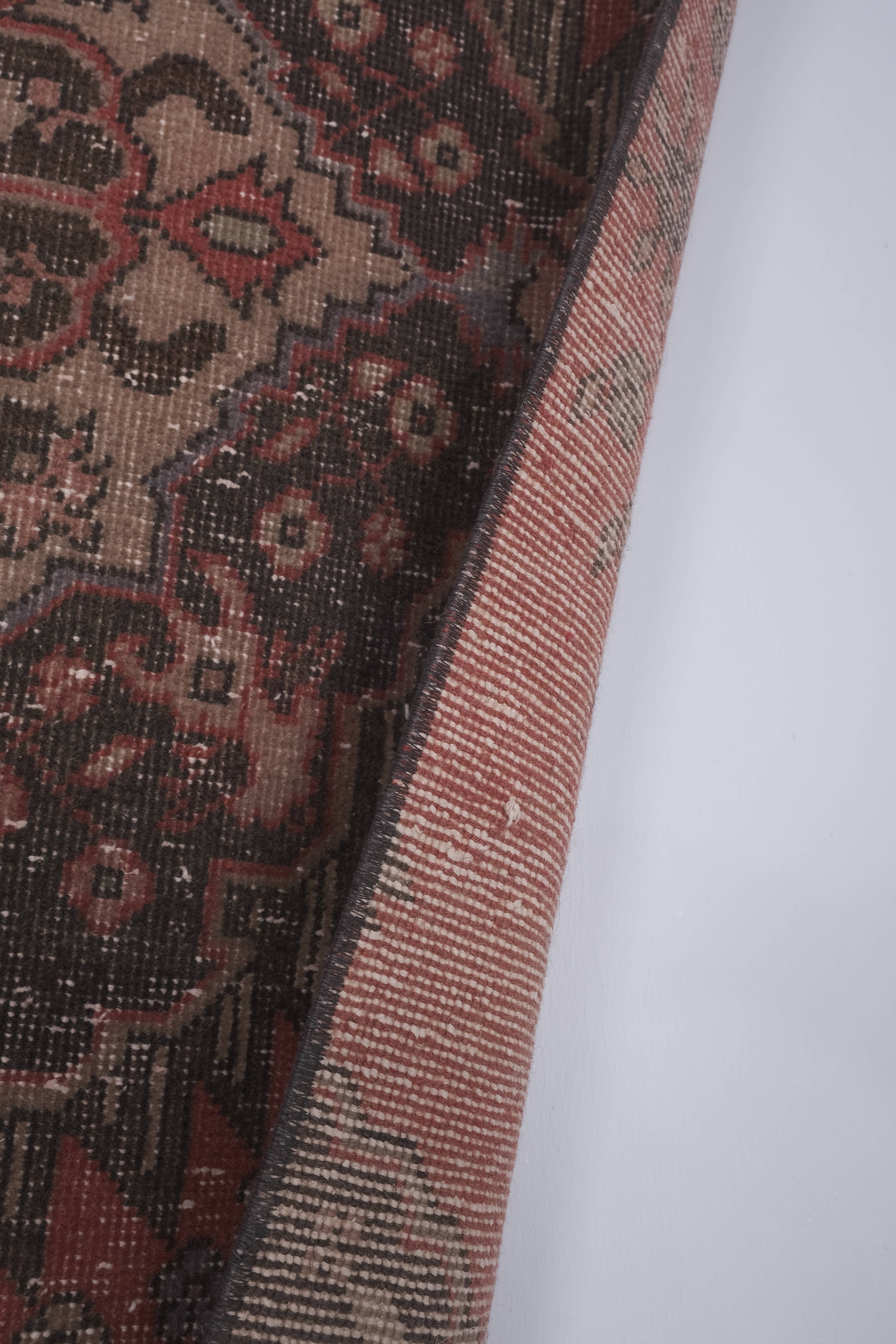 Vintage Turkish Runner Rug 3'4'' x 13'3''