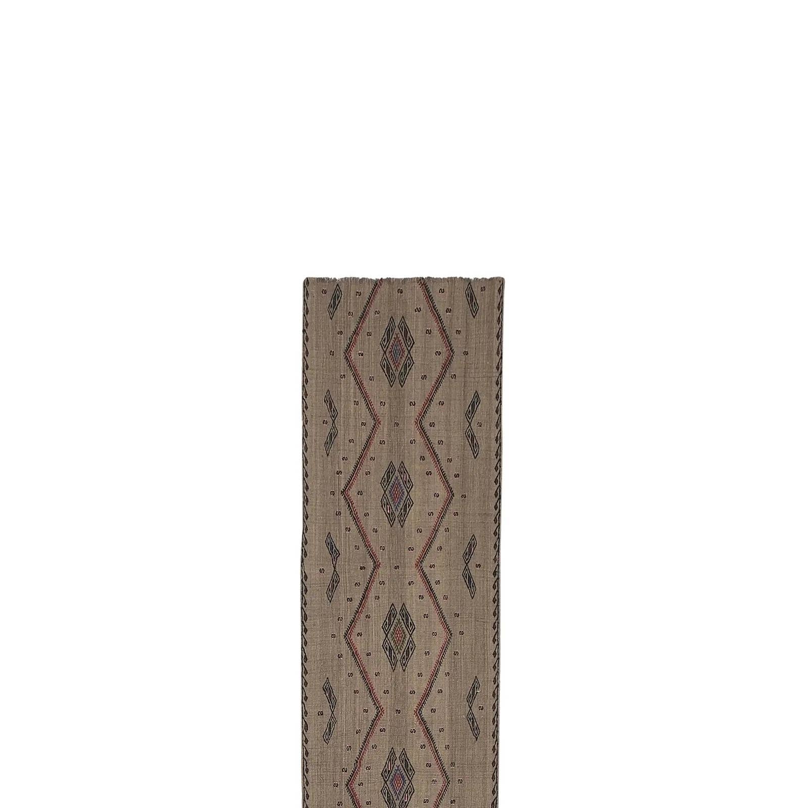 Vintage Turkish Kilim Runner 1'8'' x 12'3''