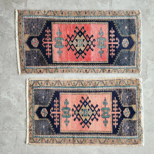 Vintage Turkish Yastik Rugs Set of 2 | 19'' x 32''