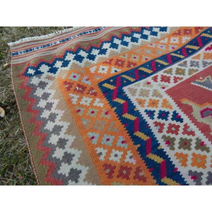 Vintage Turkish Anatolian Kilim Rug 5'1'' x 9'8''