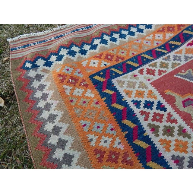 Vintage Turkish Anatolian Kilim Rug 5'1'' x 9'8''