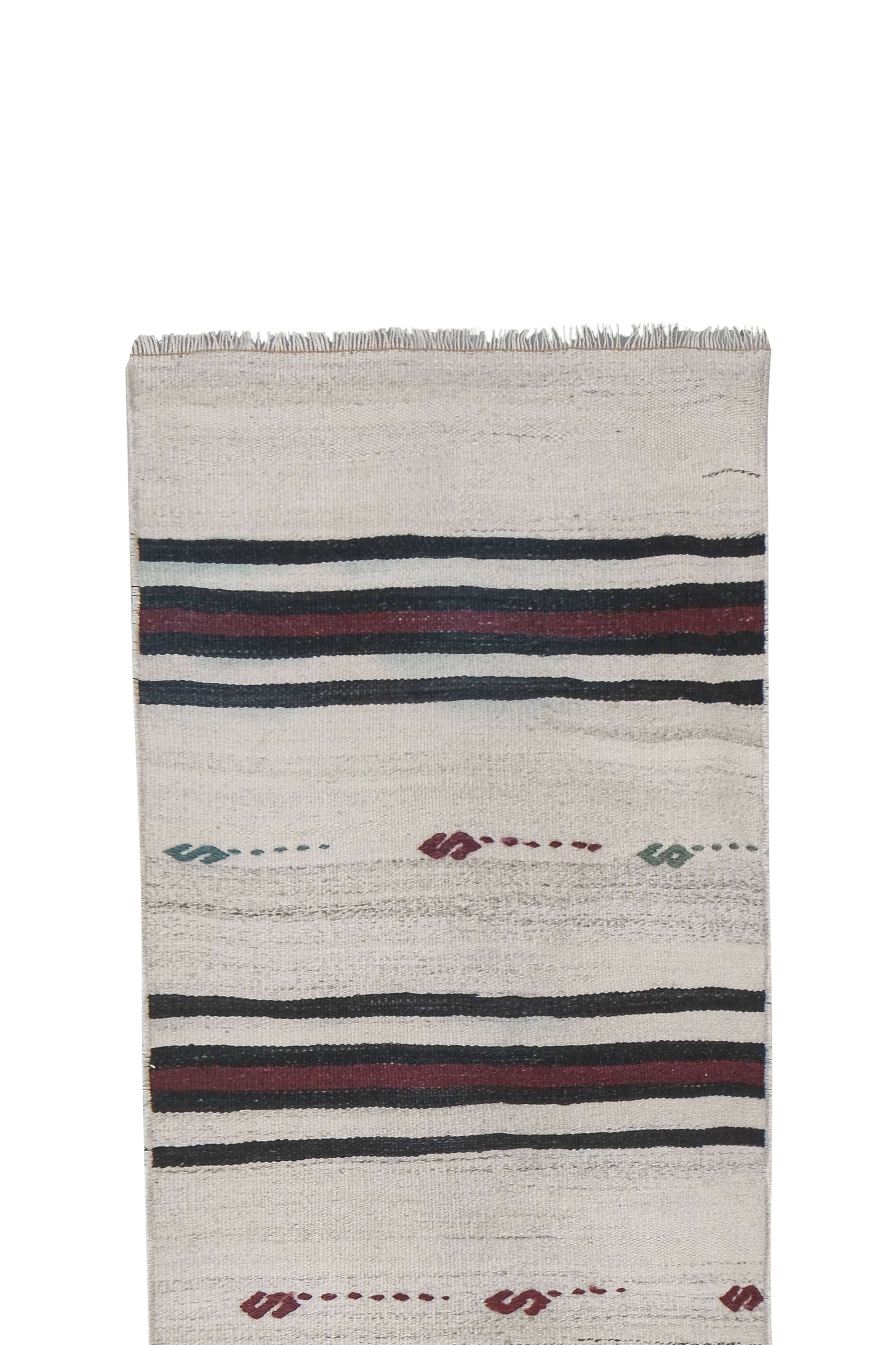 Vintage Turkish Kilim Runner 2' x 26'5''