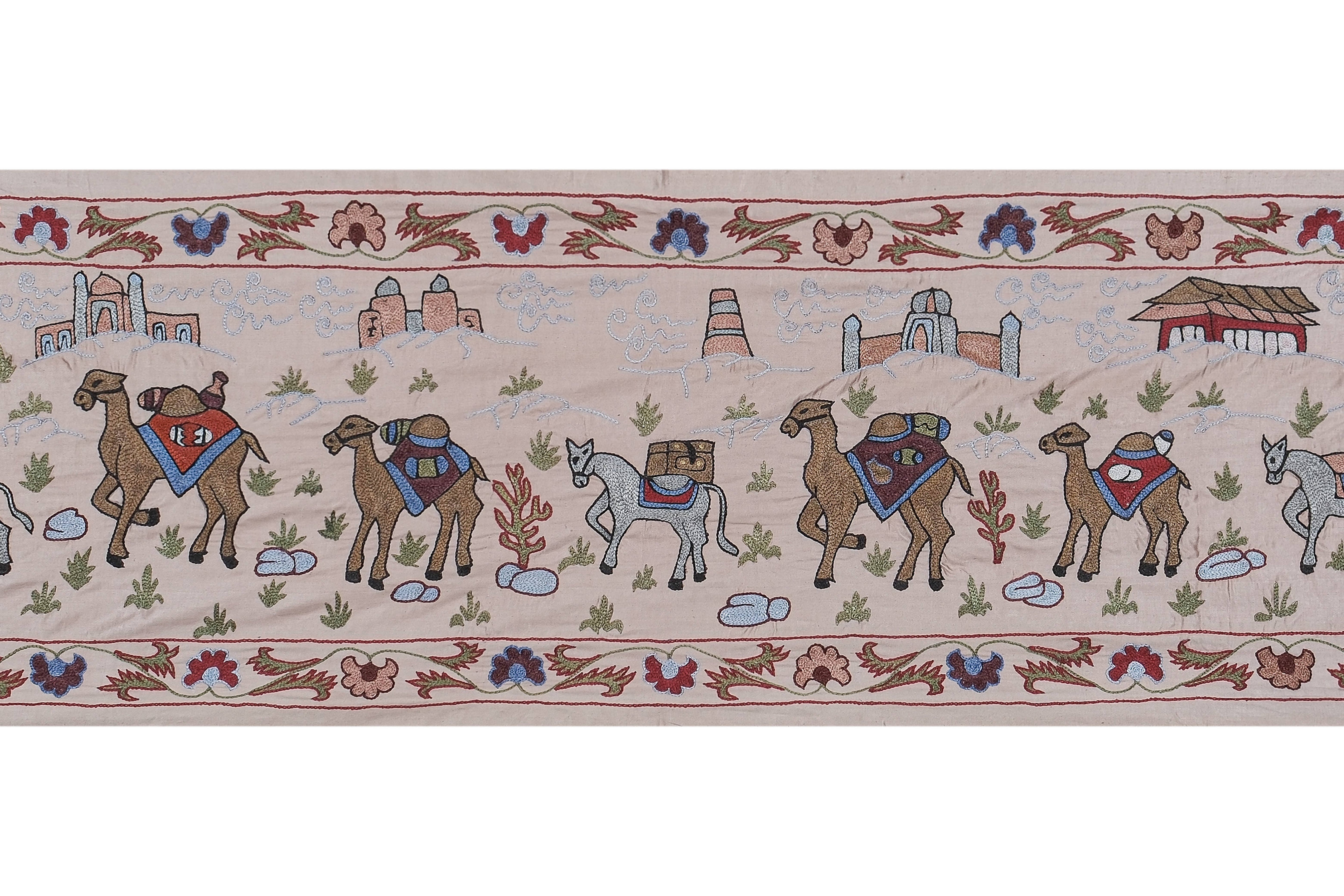 Silk Suzani Wall Hanging & Bedspread 1'8'' x 6'3''
