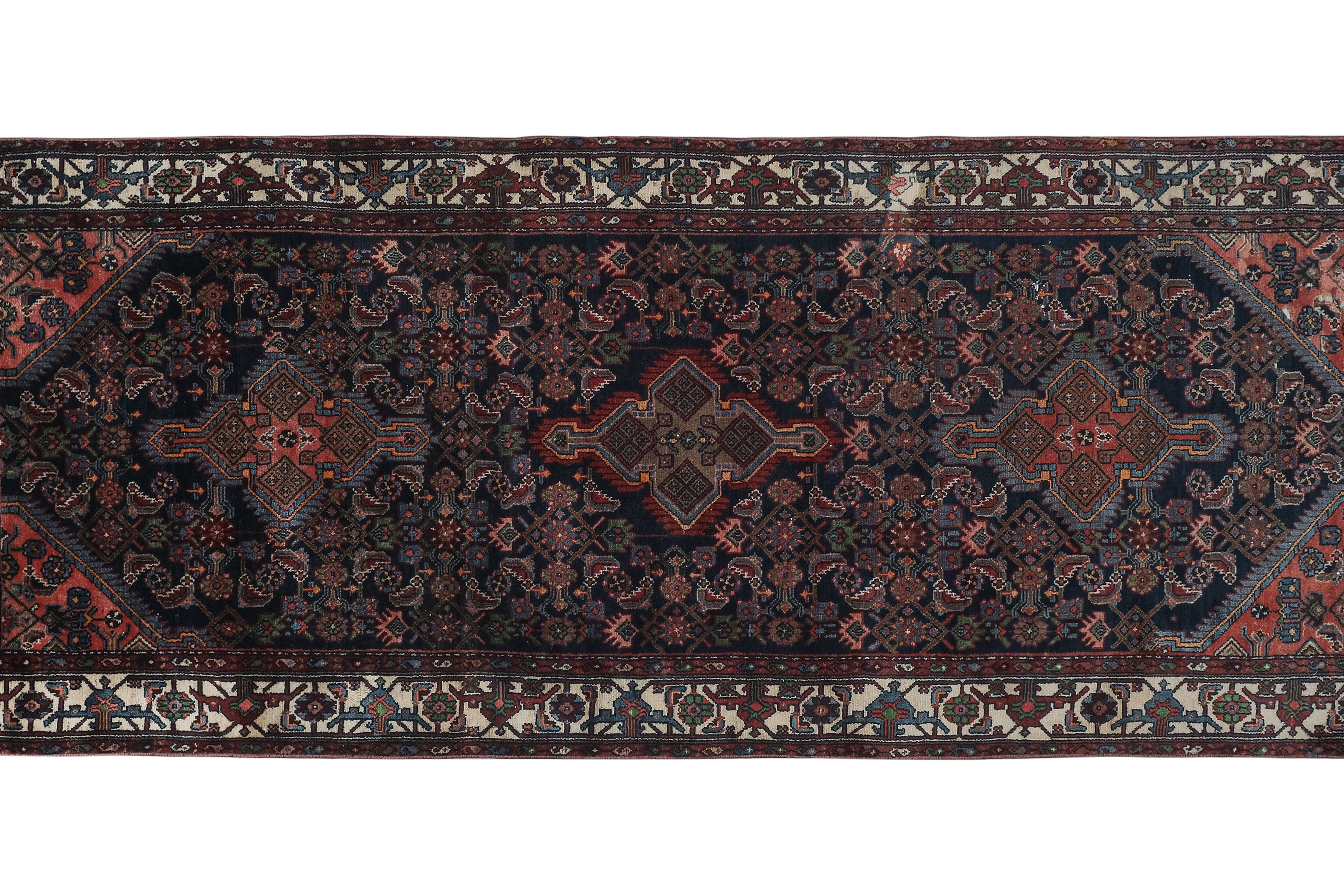 Vintage Turkish Anatolian Runner Rug 4' x 10'5''