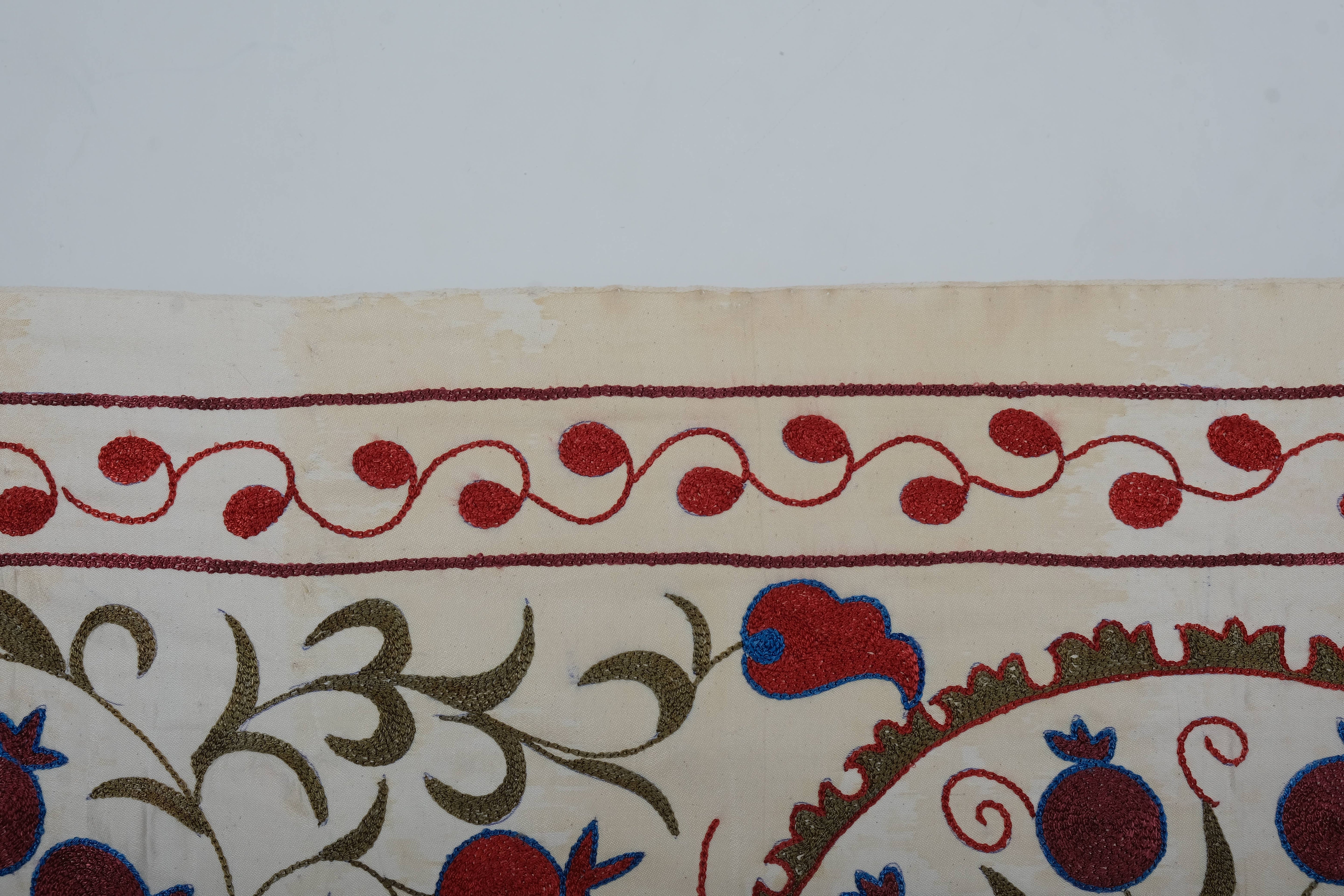 Silk Suzani Wall Hanging & Bedspread | 3'6'' x 6'1''
