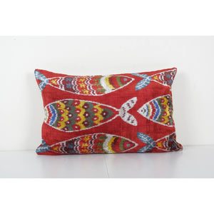 Fish Silk Ikat Velvet Pillow Cover | 16'' x 24''