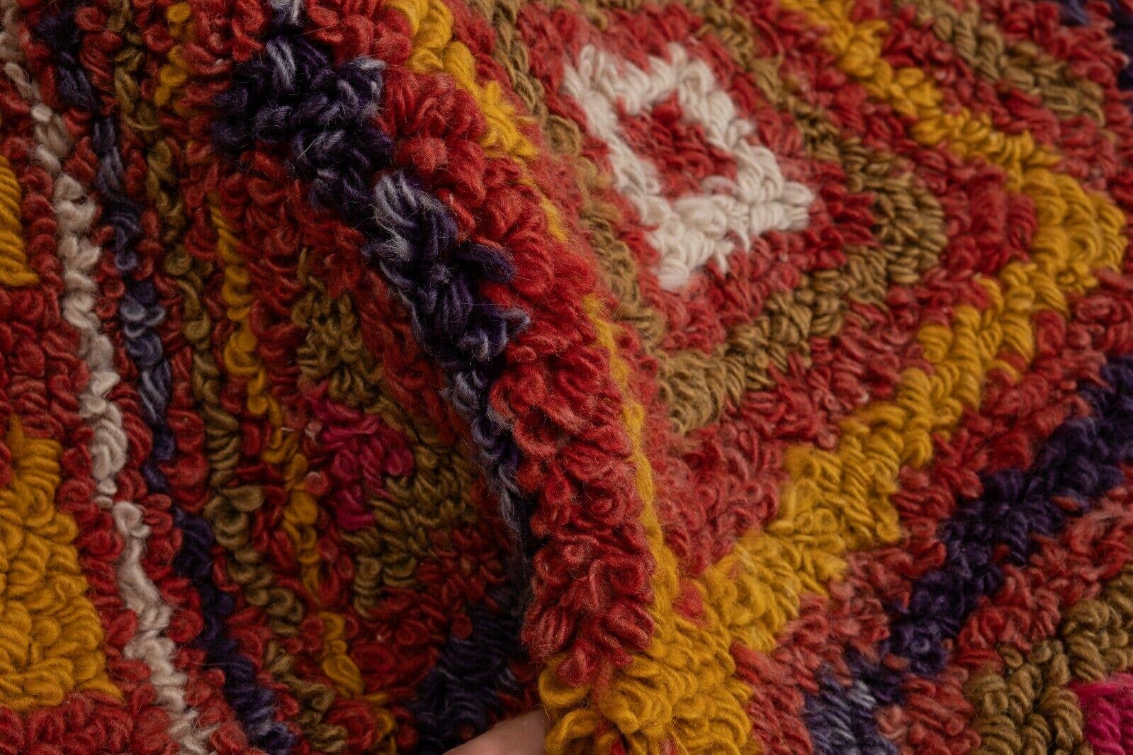 Vintage Checkered Turkish Tulu Rug 3'10'' x 5'4''