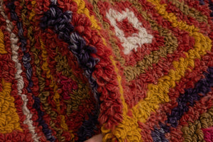 Vintage Checkered Turkish Tulu Rug 3'10'' x 5'4''
