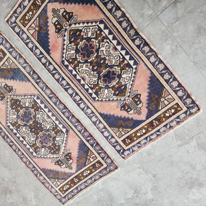 Vintage Turkish Yastik Rugs Set of 2 | 21'' x 41''