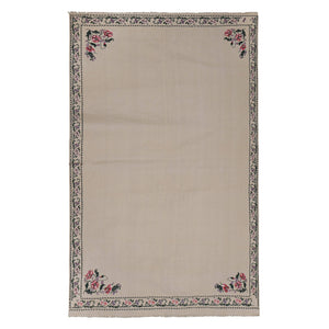 Vintage Aubusson Floral Kilim Rug 5'2'' x 8'2''