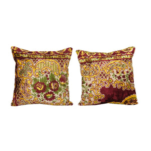 Silk Ikat Velvet Pillow Cover Set of 2 | 20'' x 20''