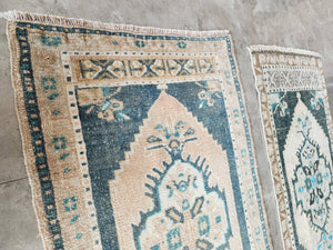 Vintage Turkish Yastik Rugs Set of 2 | 20'' x 38''