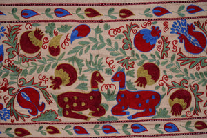 Hand-Embroidered Suzani Table Runner 1'9'' x 6'2''