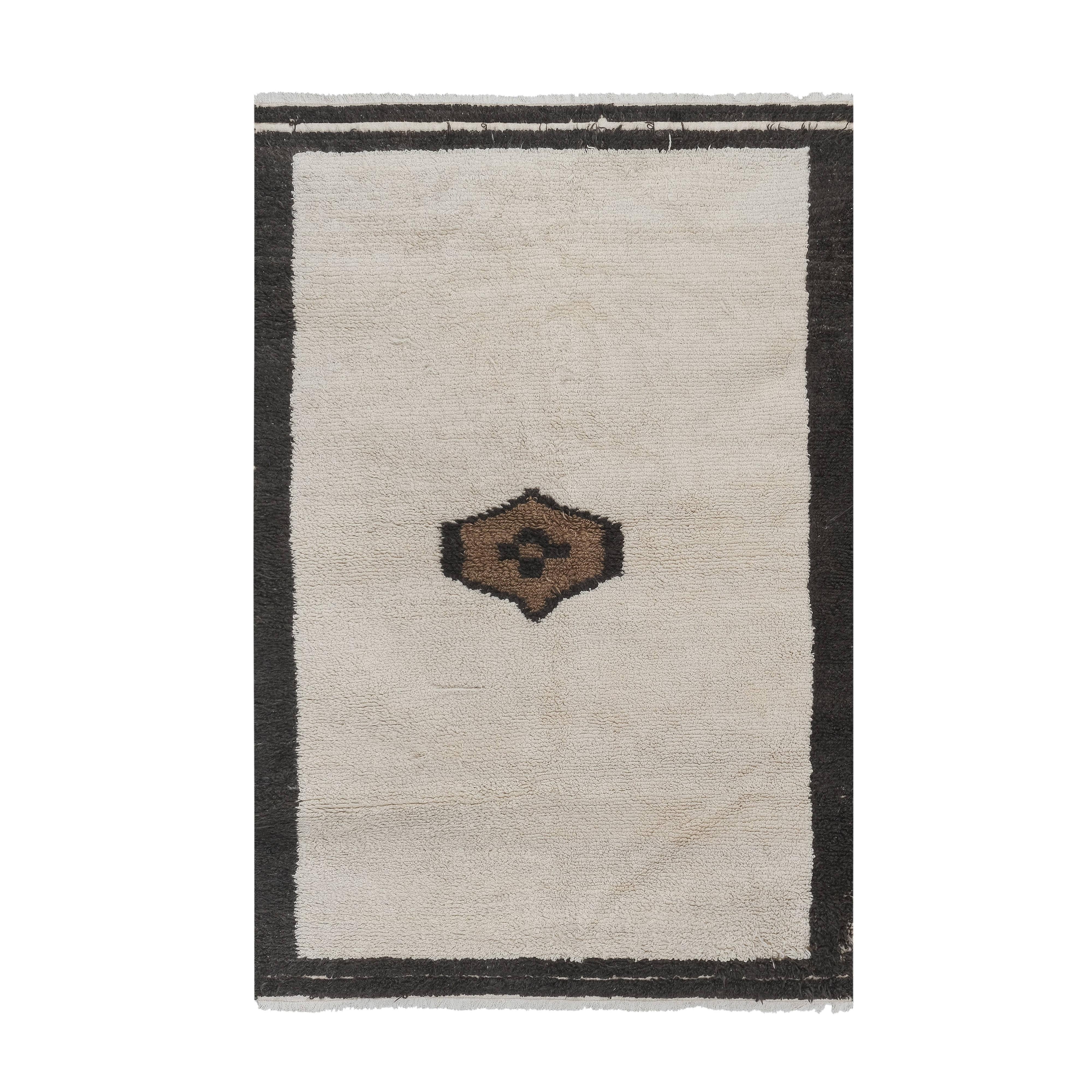 Vintage Checkered Turkish Tulu Rug 4'8'' x 7'