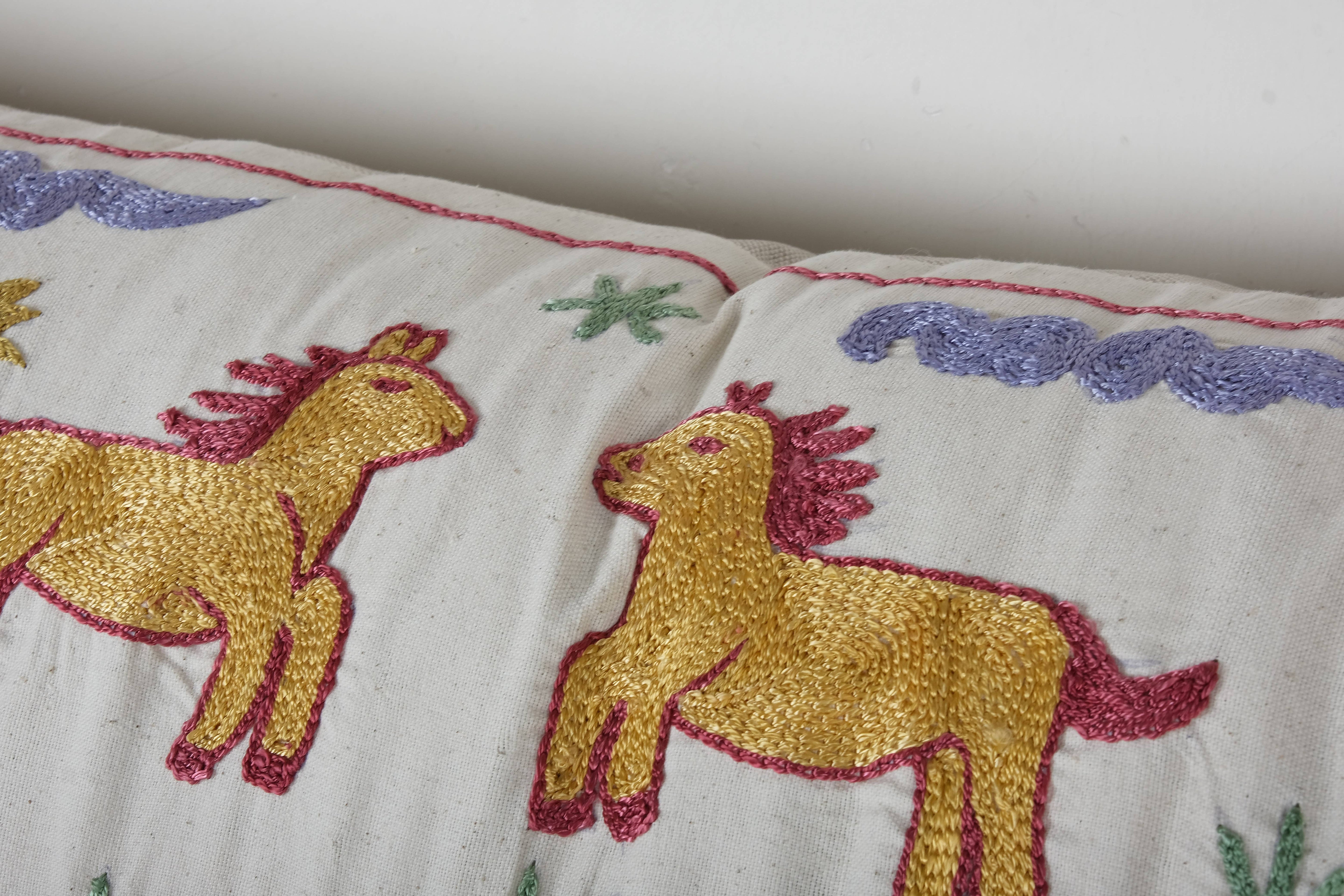 Horse Suzani Bedding Pillow Cover | 18'' x 57''